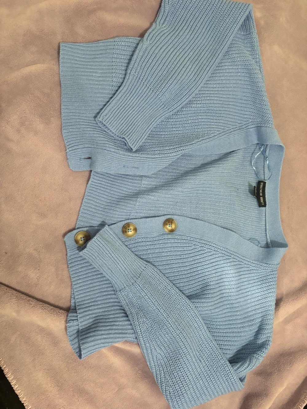 Streetwear Society Light Blue Ribbed Top